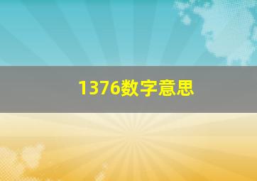 1376数字意思