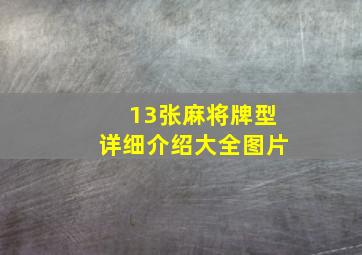 13张麻将牌型详细介绍大全图片