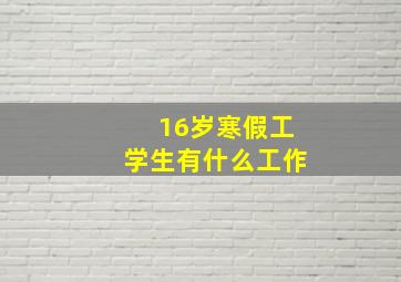 16岁寒假工学生有什么工作