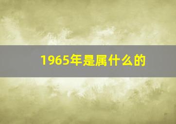 1965年是属什么的