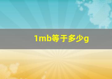 1mb等于多少g