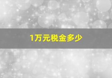 1万元税金多少