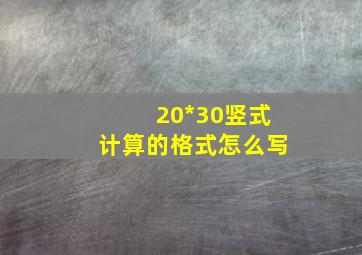 20*30竖式计算的格式怎么写