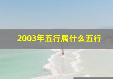 2003年五行属什么五行