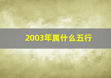 2003年属什么五行