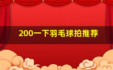 200一下羽毛球拍推荐