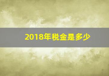 2018年税金是多少