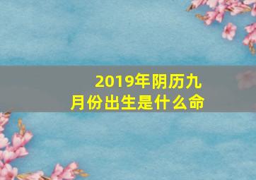 2019年阴历九月份出生是什么命