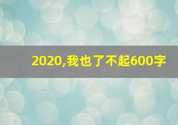 2020,我也了不起600字