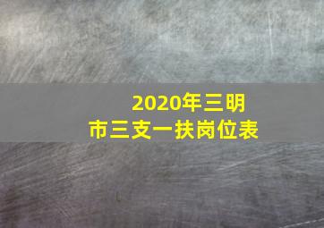 2020年三明市三支一扶岗位表