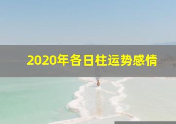 2020年各日柱运势感情