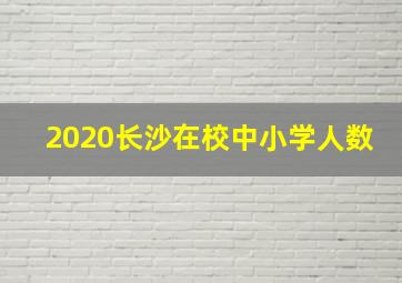 2020长沙在校中小学人数