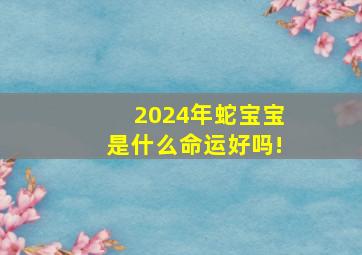 2024年蛇宝宝是什么命运好吗!