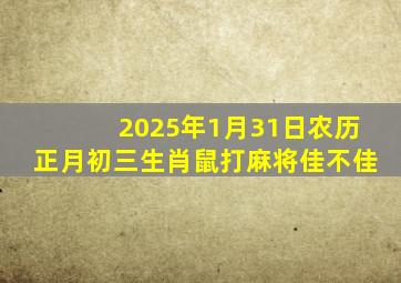 2025年1月31日农历正月初三生肖鼠打麻将佳不佳