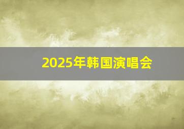 2025年韩国演唱会