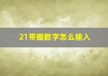 21带圈数字怎么输入