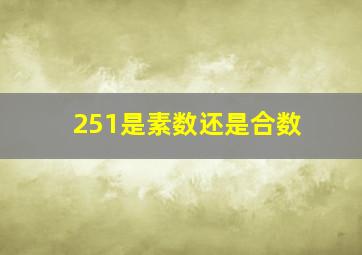 251是素数还是合数