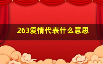 263爱情代表什么意思