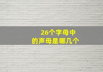 26个字母中的声母是哪几个