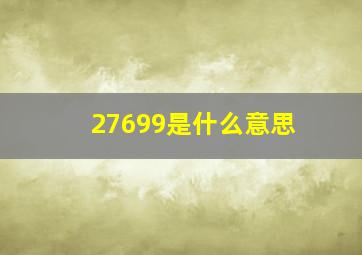 27699是什么意思