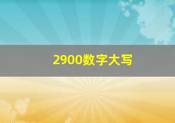 2900数字大写