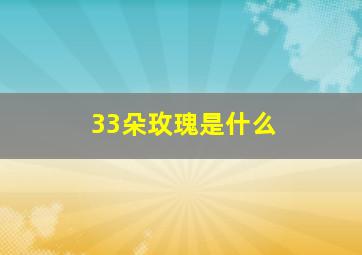 33朵玫瑰是什么