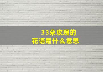 33朵玫瑰的花语是什么意思