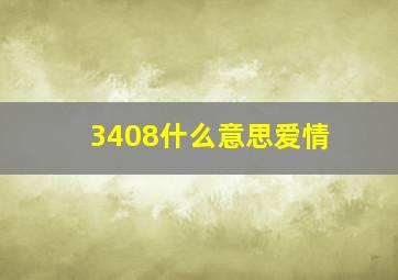 3408什么意思爱情