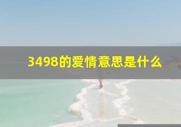 3498的爱情意思是什么