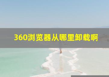 360浏览器从哪里卸载啊