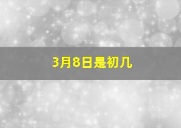 3月8日是初几