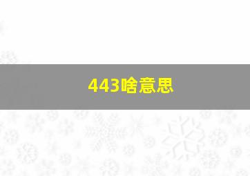 443啥意思