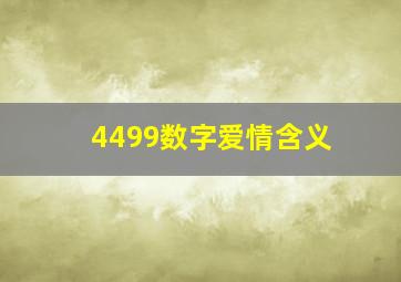 4499数字爱情含义