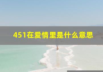 451在爱情里是什么意思