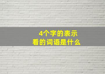 4个字的表示看的词语是什么