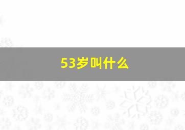 53岁叫什么