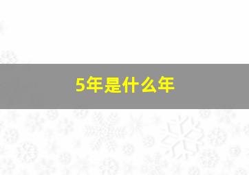 5年是什么年