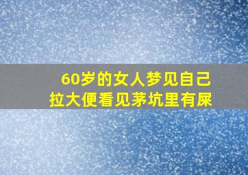 60岁的女人梦见自己拉大便看见茅坑里有屎