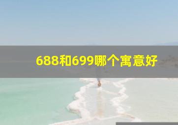 688和699哪个寓意好