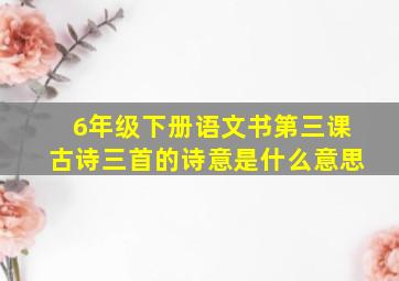 6年级下册语文书第三课古诗三首的诗意是什么意思