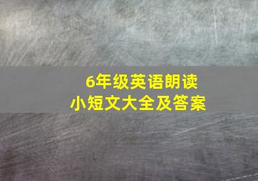 6年级英语朗读小短文大全及答案