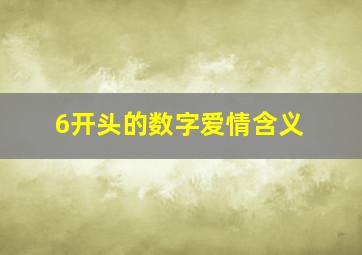 6开头的数字爱情含义