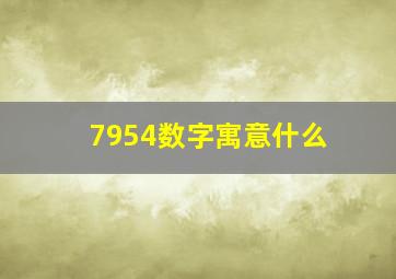 7954数字寓意什么