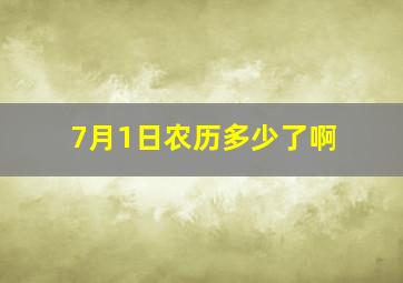 7月1日农历多少了啊