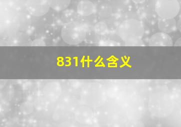 831什么含义