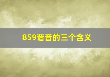 859谐音的三个含义