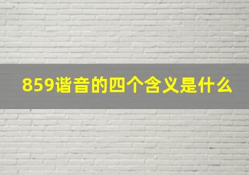 859谐音的四个含义是什么