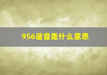 956谐音是什么意思