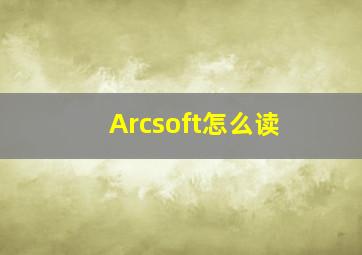 Arcsoft怎么读