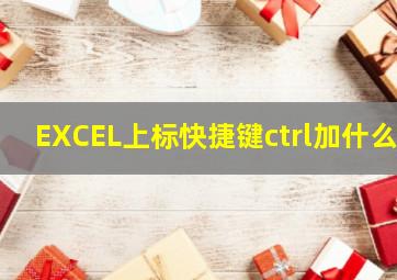 EXCEL上标快捷键ctrl加什么